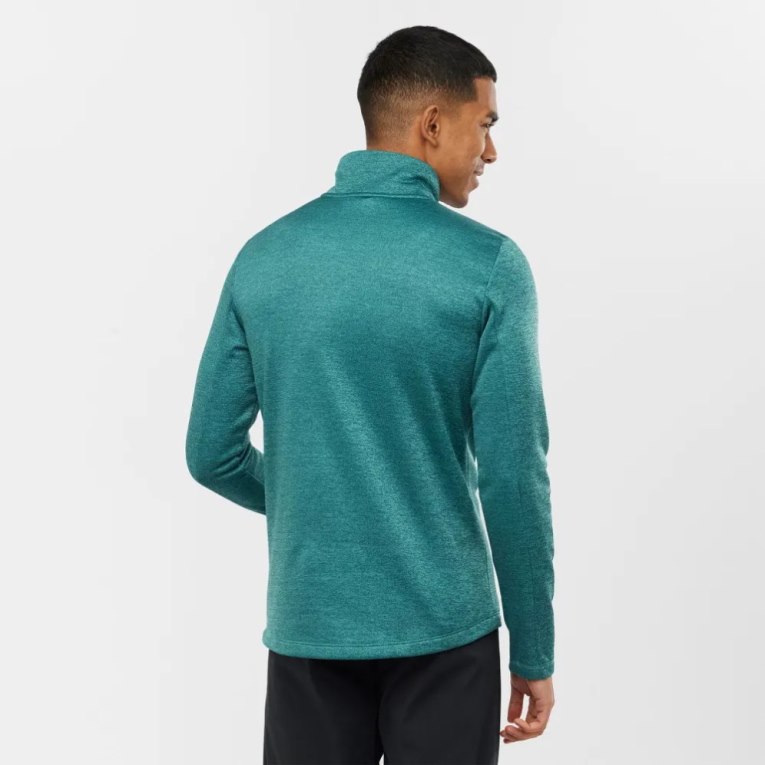 Turquoise Salomon Essential Lightwarm Seamless Half Zip Men's Sweatshirt | PH 63498X